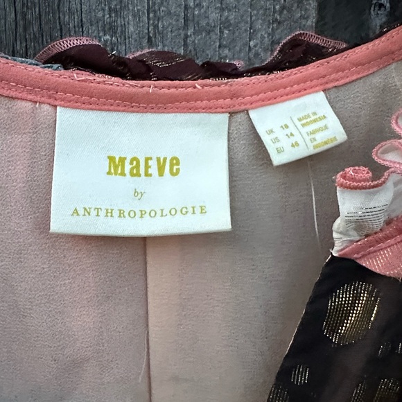Anthropologie Maeve - Fantasia Metallic Clip Dot Top - Picture 2 of 11